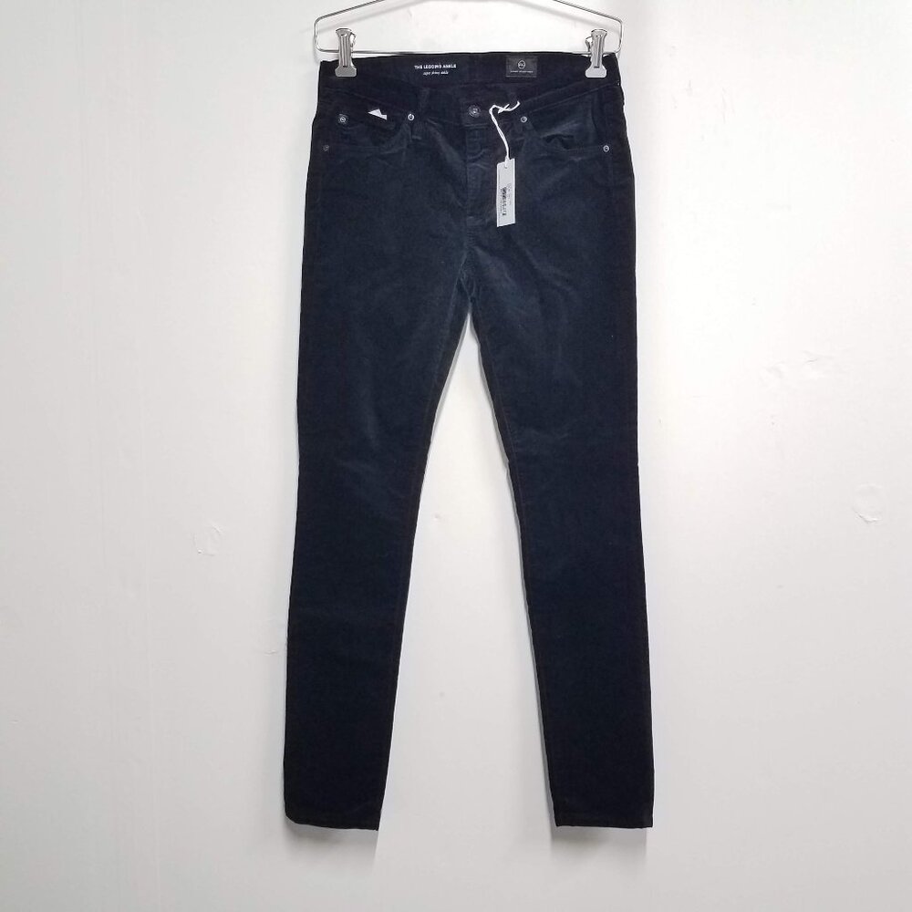 AG Jeans The Legging Ankle Super Black Womens 26 Velvet Super Skinny OSV1389 SBA
